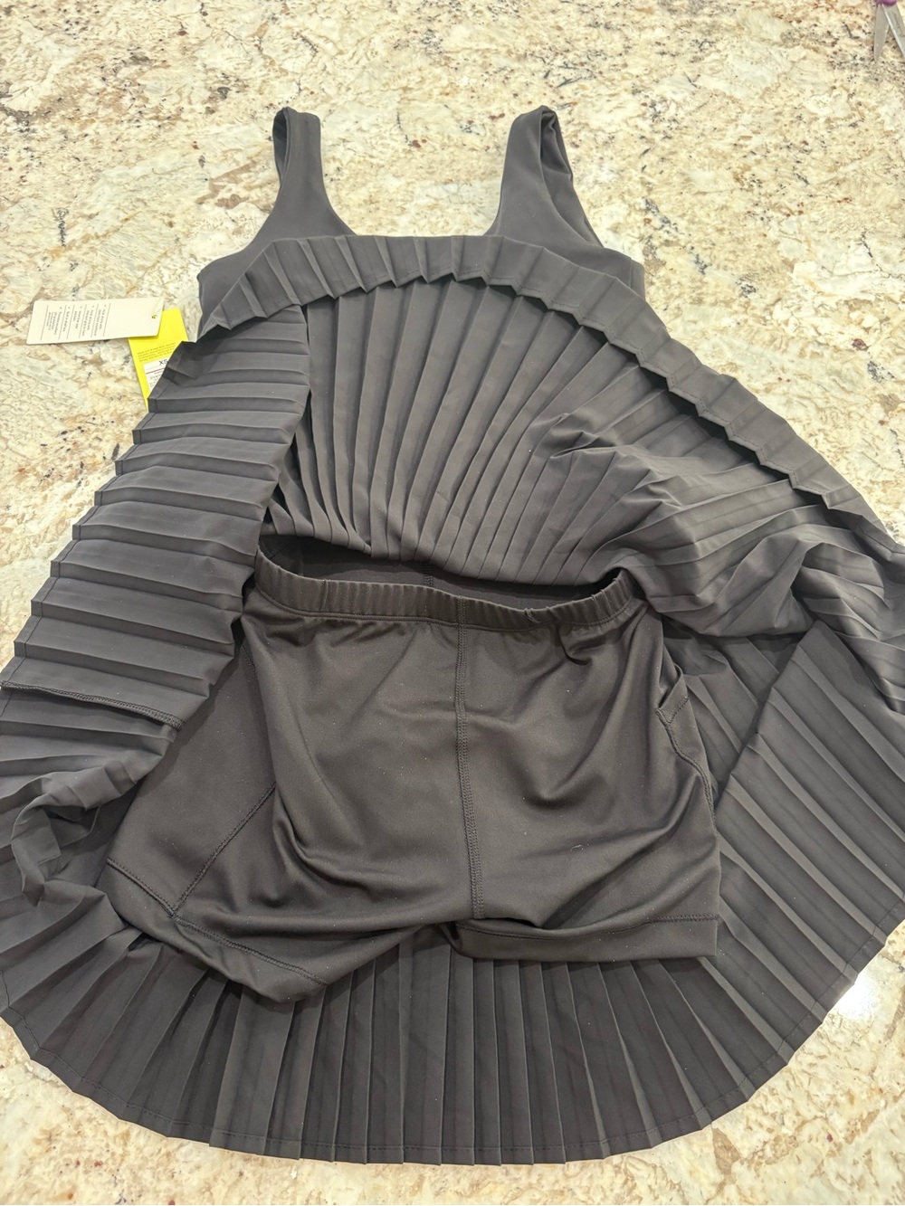 all in motion Black Pleated Square-Neck Mini Dress - Picture 5 of 7